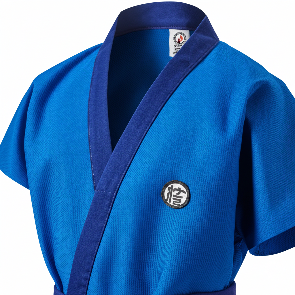 Dragon Ball Z Lined Gi in Blue - Exterior view thumbnail